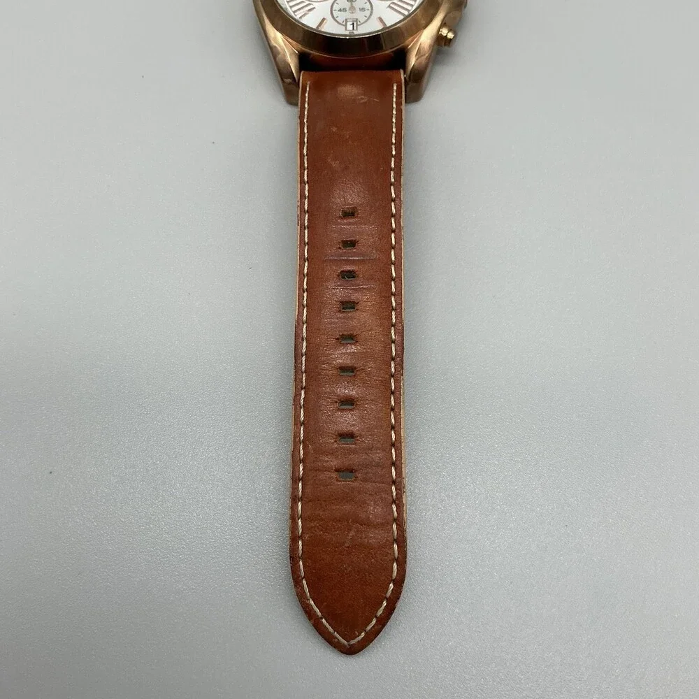 Michael Kors Mens Watch 44mm Silver Tone Leather Chronograph MK-2292 New Battery Michael Kors Mens Watch 44mm Silver Tone Leather Chronograph  main image 3